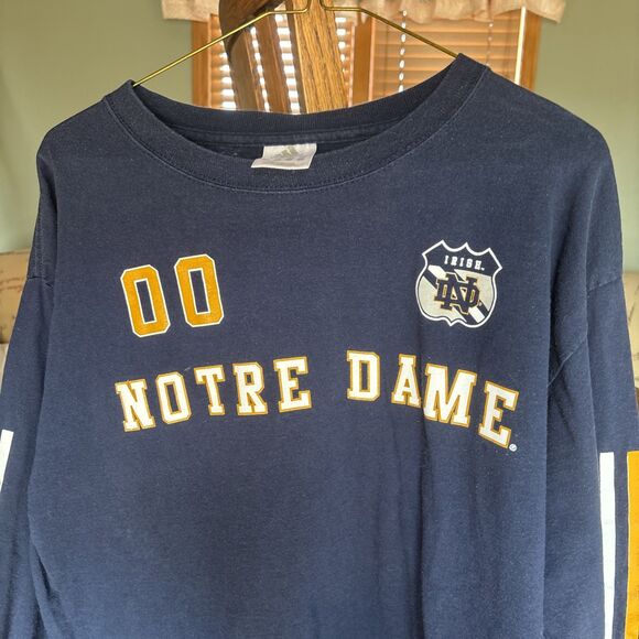 Vintage Adidas Notre Dame Fighting Irish Long Sleeve Shirt/ Sz: Medium - Picture 2 of 5